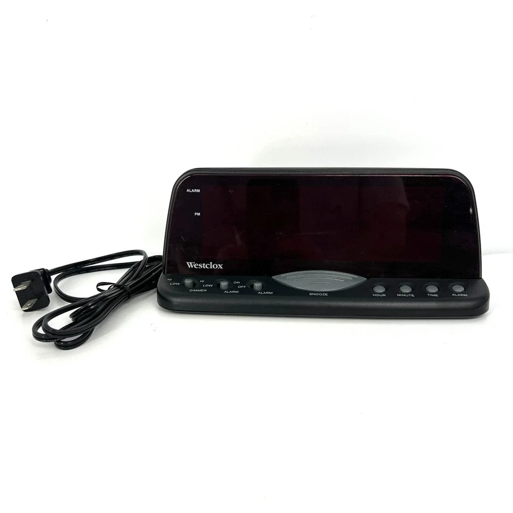 Westclox Large‎ Digital Display Alarm Clock Electric Model # 22717 Black Vintage